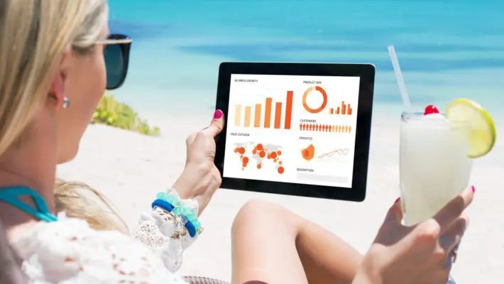iPad on beach
