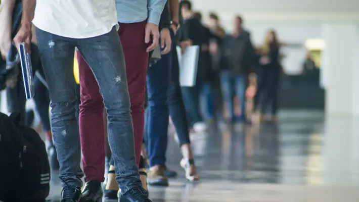 queue of people