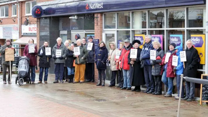 Keyworth Protest Against NatWest Bank Closure,UK.