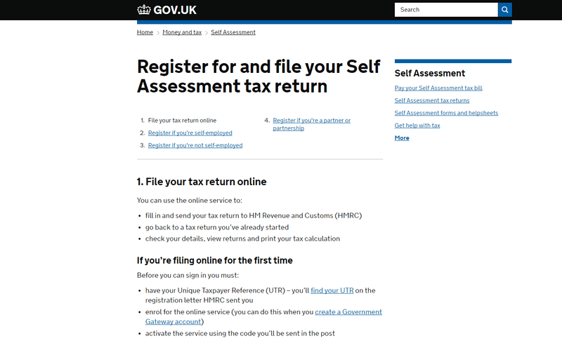 self assessment tax return