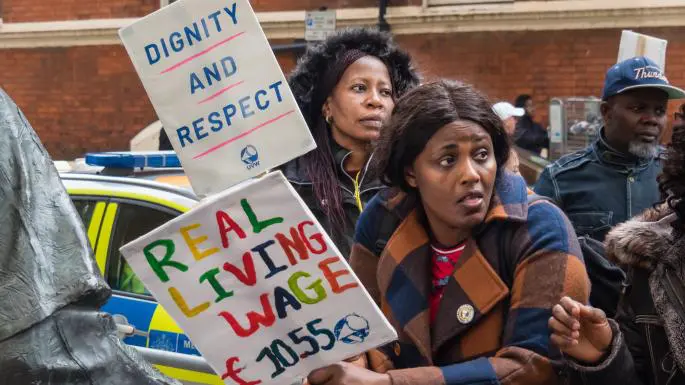 low Paid staff protest