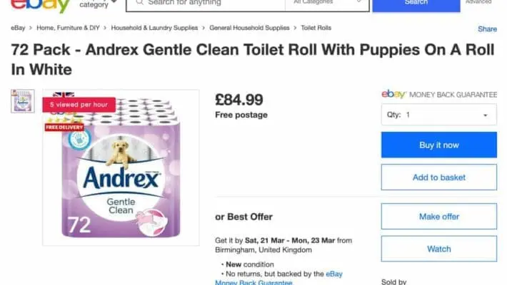 eBay toilet rolls