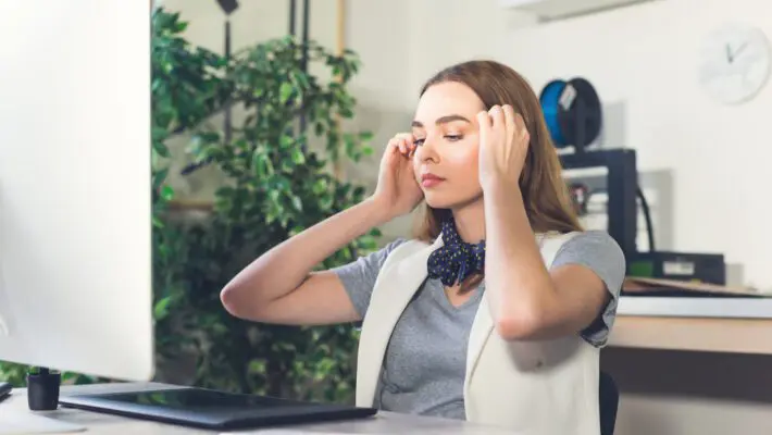 Stressed homeworker
