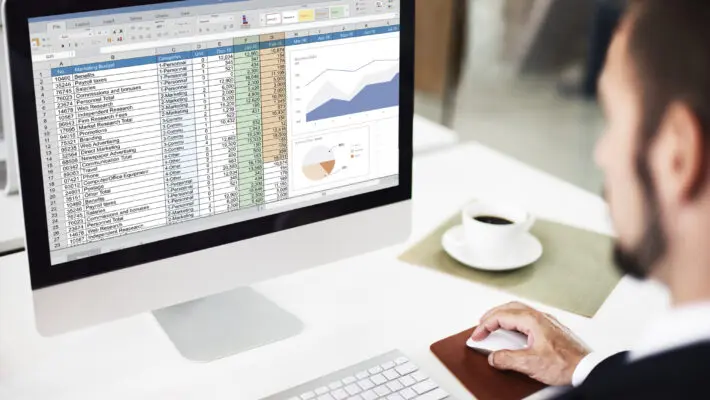 Spreadsheet Marketing Budget Report File Concept