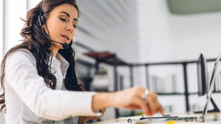 woman on video call