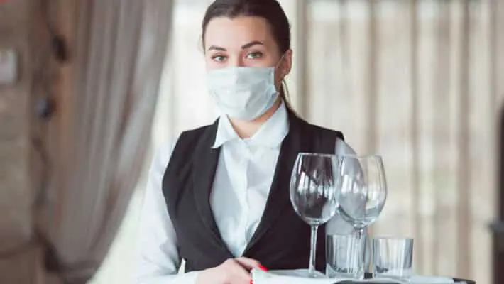 Waitress during covid