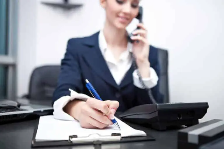 Business woman on phone