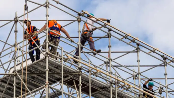 construction worker on a scaffold