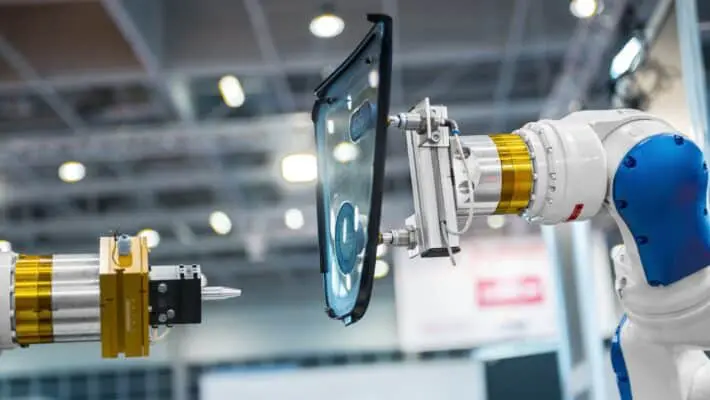 Robot arm in a factory