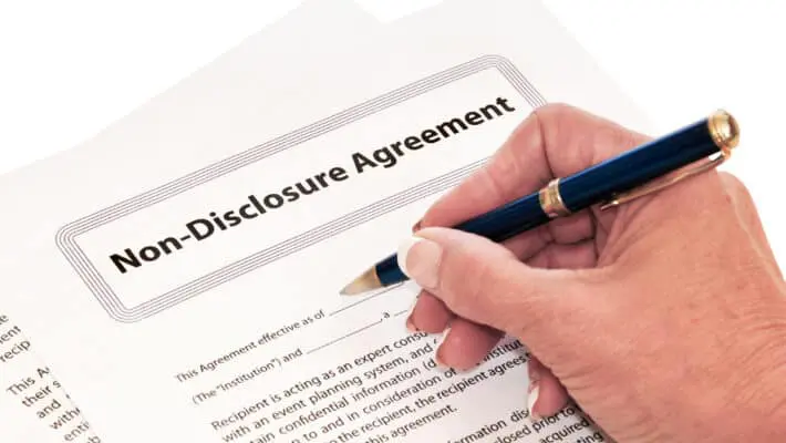 Non Disclosure Agreement Isolated on White