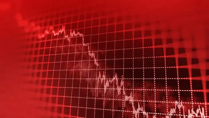 Stock,Exchange,Loss,Red,Screen.,Symbol,Of,Recession,,Falling,Prices,