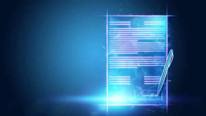 Concept,Of,Electronic,Signature,,Business,At,A,Distance,,Image,Of