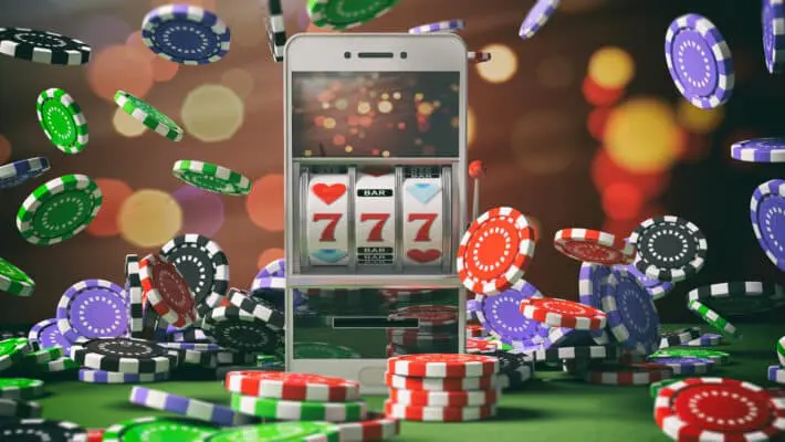 Online,Casino,Gambling,Concept.,Slot,Machine,On,A,Smartphone,Screen,