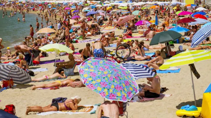 busy beach