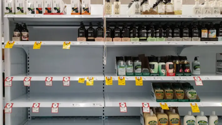 Empty shelves