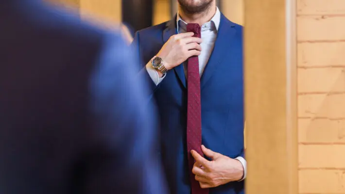 Wearing a suit