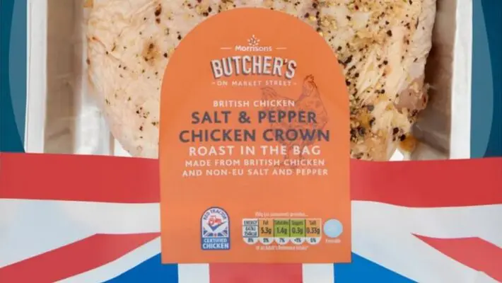 Morrisons has backed down after customers complained about its labelling of a chicken meat product as containing "non-EU salt and pepper".
