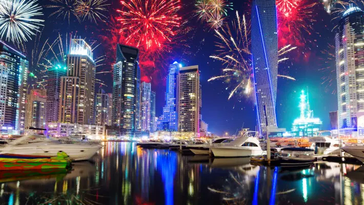New,Year,Fireworks,Display,In,Dubai,,Uae