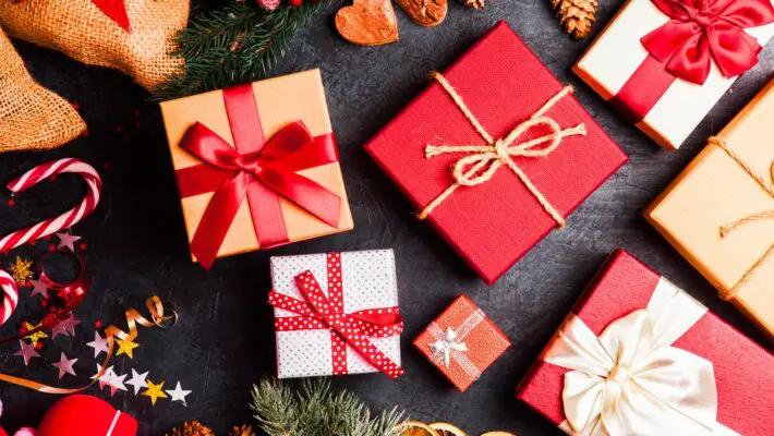 Christmas,Presents,On,Dark,Background