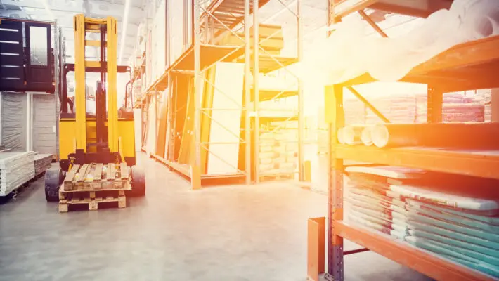 Forklift,Loader,Pallet,Building,Materials,Warehouse,,Logistics,Concept,,Construction,Of