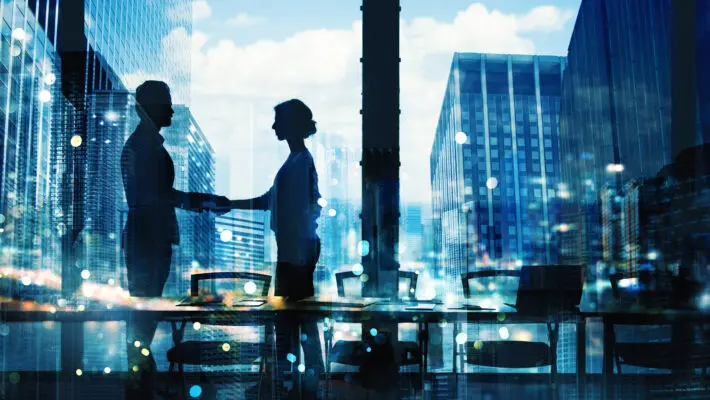 Handshake,Of,Two,Businessperson,In,Office,Concept,Of,Partnership,And