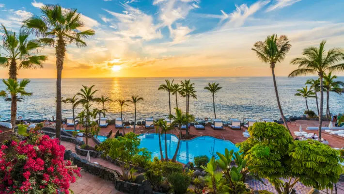 Sunset,On,The,Adeje,Coast,,Tenerife,,Spain