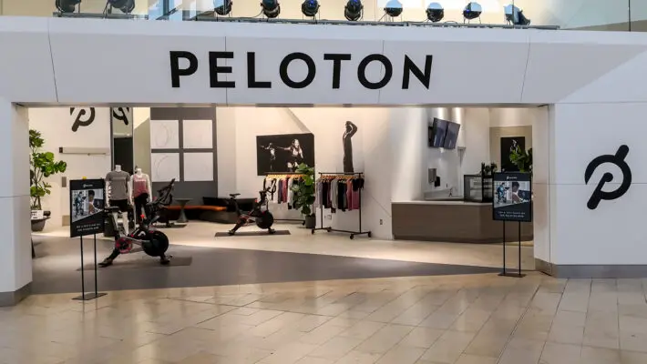Peloton Interactive lost more than 25 per cent of its value on Wall Street at one point last night after the exercise bike maker said that it was temporarily pausing production of its connected fitness products as demand wanes and it looks to control costs.