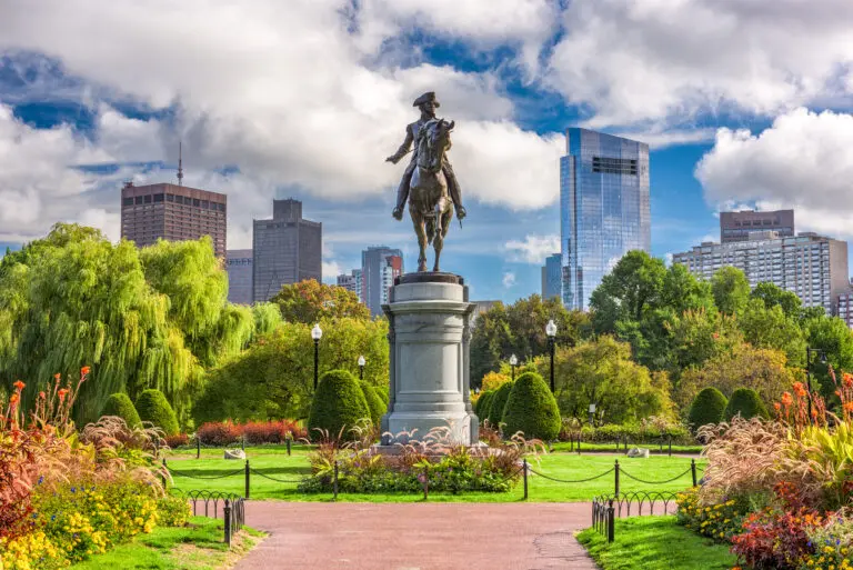 George,Washington,Monument,At,Public,Garden,In,Boston,,Massachusetts.