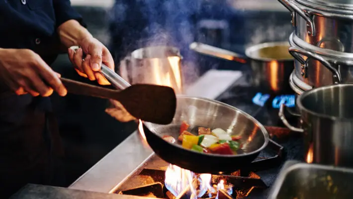 Frying vegetables
