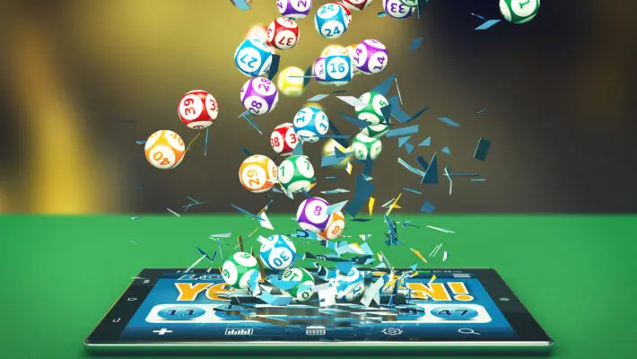 Tablet,Pc,With,A,Lottery,App,And,Lottery,Balls,Coming