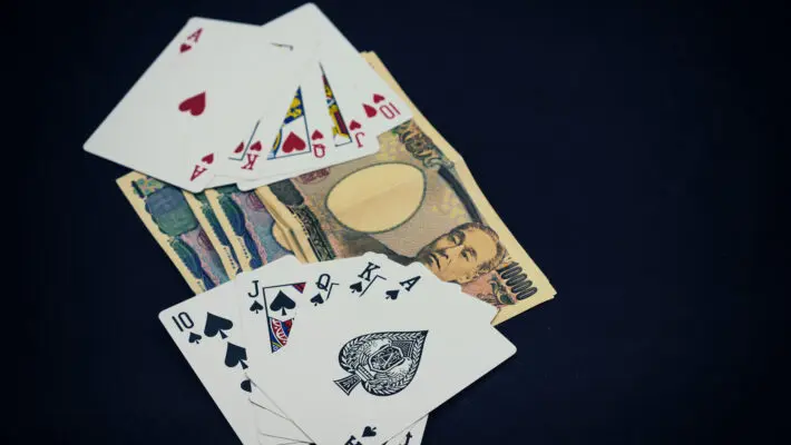 Abstract,Scene,Of,Poker,Card,Play,On,Japan,Money,With