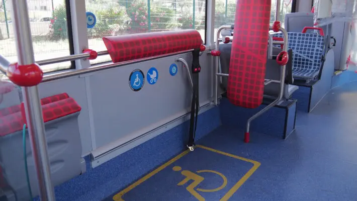 Inside,A,Public,Bus,,Reserved,Seat,Label,On-board,Bus,For
