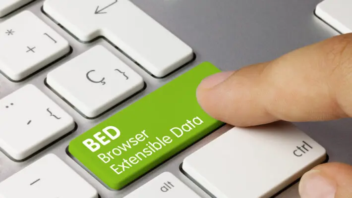 Bed,Browser,Extensible,Data,Written,On,Green,Key,Of,Metallic