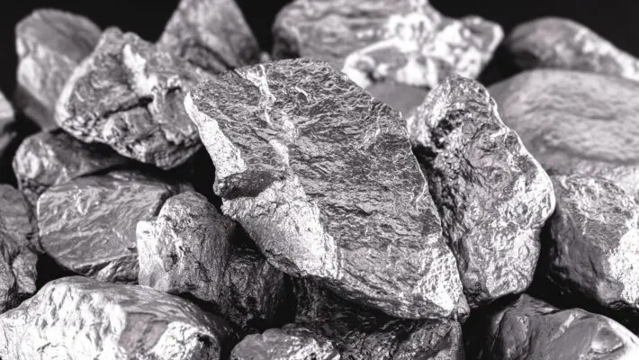 Cobalt,Stone,On,Black,Isolated,Background.,Industrial,Ore,Used,In