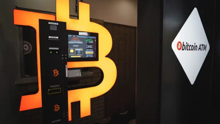 Bitcoin,Atm,In,A,Mall,Allows,To,Buy,And,Sell