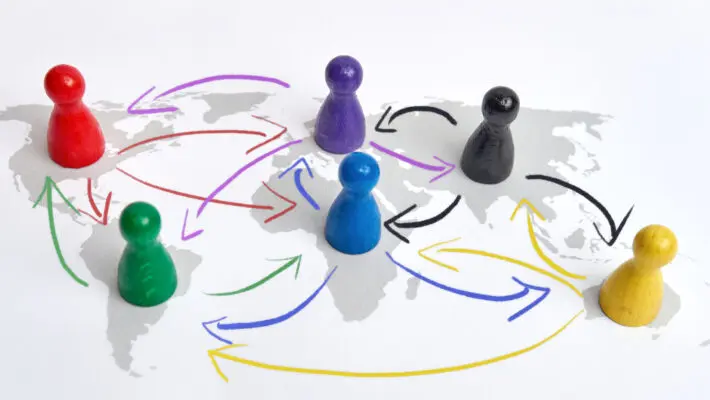 Concept,For,Globalization,,Global,Networking,,Travel,Or,Global,Connection.,Colorful