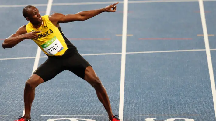 Athletics icon Usain Bolt has moved to trademark a logo showing his signature victory celebration pose.