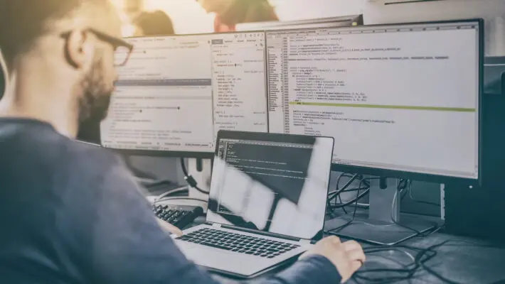 Developing,Programming,And,Coding,Technologies.,Website,Design.,Programmer,Working,In