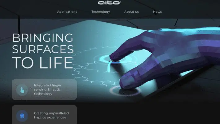 Aito has secured a new round of investment to support its continued growth and help the business further commercialise its market leading finger sensing and haptic touch solutions. 