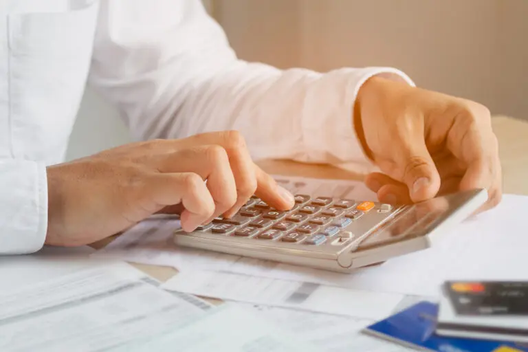 Person using a calculator