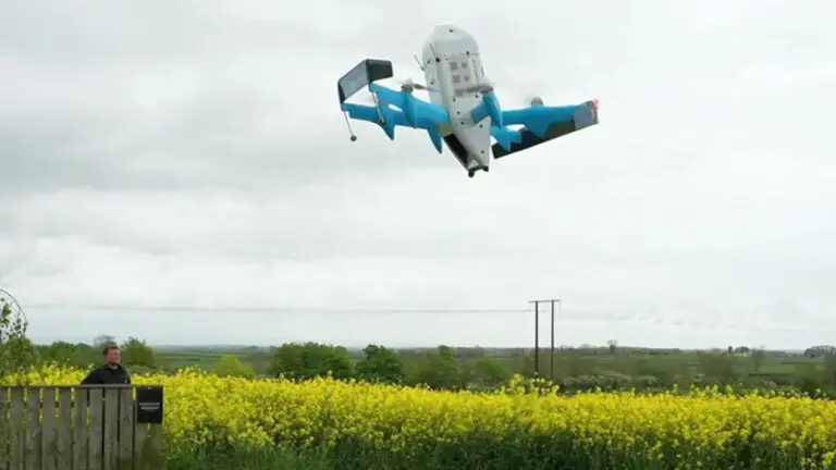 Amazon has quietly opened a new front in the battle for ultra-fast delivery, becoming the first retailer in Britain to drop parcels by drone after a limited launch in Darlington, County Durham.