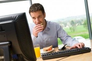 Eating at desk