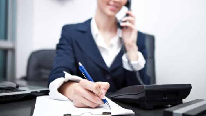 Business woman on phone