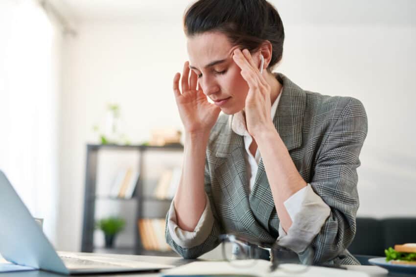 Stressed Businesswoman at Work