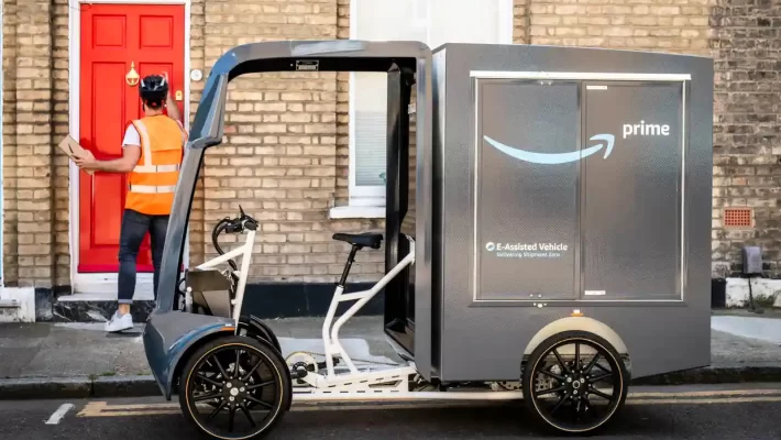 Amazon is launching a fleet of e-cargo bikes and a team of on-foot delivery staff to replace thousands of van deliveries on London’s roads.