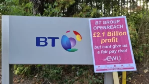 40,000 BT staff strike over: ‘We won’t have bosses use Swiss banks as workers use food banks’