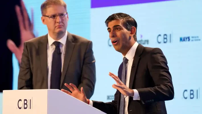 Rishi Sunak’s government is “going backwards” on building a greener economy and lacks a growth plan to soften the blow from recession, the head of the UK’s leading business lobby group has said.