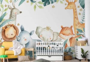 Jungle murals for the wall from Uwalls are an easy and stylish way to make a nursery attractive.