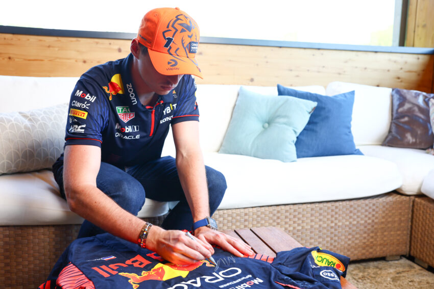 Formula One World Champion Max Verstappen race suit and exclusive meet & greet raises £108,497 for wings for life in charity auction