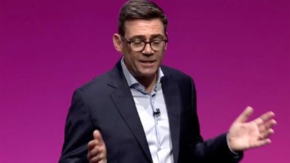 Andy Burnham is expected to announce a publicly owned company to invest in Britain's electricity grid today, in his first party conference speech as Labour leader.